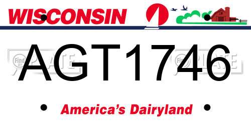AGT1746 Wisconsin License Plate
