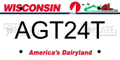 AGT24T Wisconsin License Plate