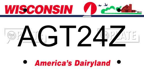 AGT24Z Wisconsin License Plate