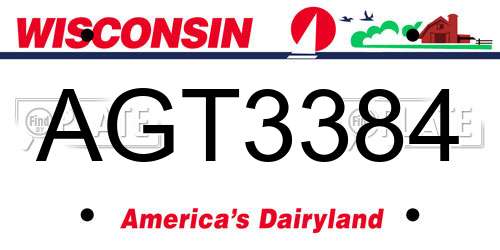 AGT3384 Wisconsin License Plate