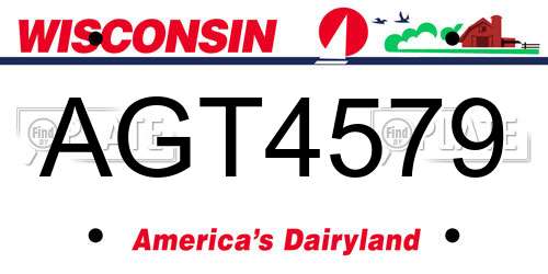 AGT4579 Wisconsin License Plate