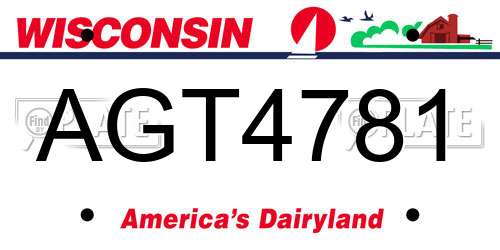 AGT4781 Wisconsin License Plate