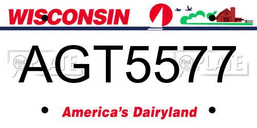 AGT5577 Wisconsin License Plate