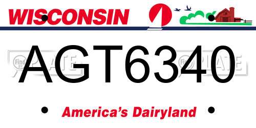 AGT6340 Wisconsin License Plate