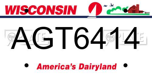 AGT6414 Wisconsin License Plate