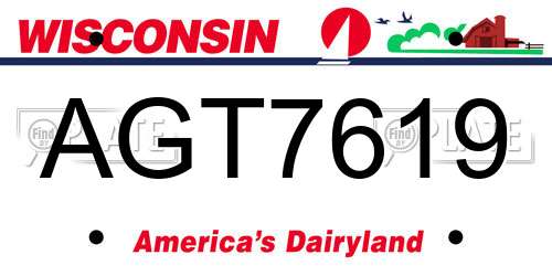 AGT7619 Wisconsin License Plate