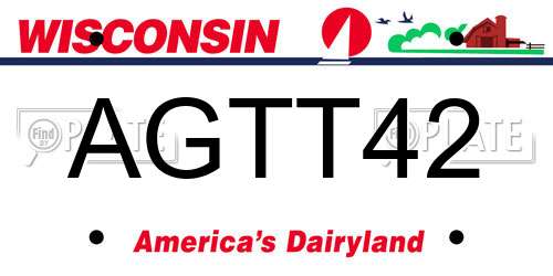 AGTT42 Wisconsin License Plate