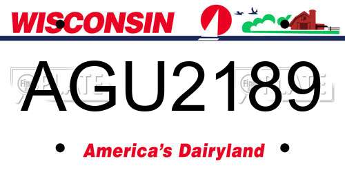 AGU2189 Wisconsin License Plate