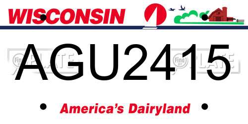 AGU2415 Wisconsin License Plate
