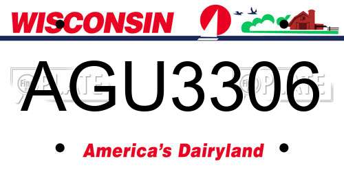 AGU3306 Wisconsin License Plate