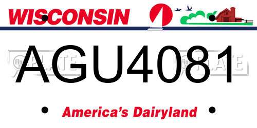 AGU4081 Wisconsin License Plate