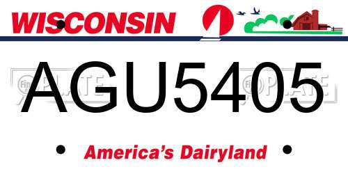 AGU5405 Wisconsin License Plate