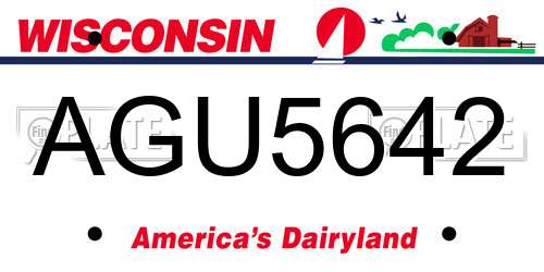 AGU5642 Wisconsin License Plate