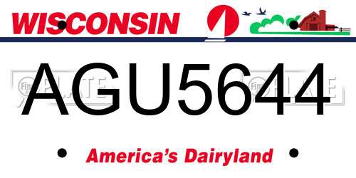AGU5644 Wisconsin License Plate