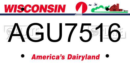 AGU7516 Wisconsin License Plate