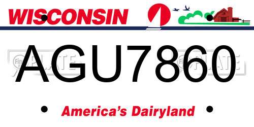 AGU7860 Wisconsin License Plate
