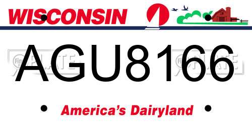 AGU8166 Wisconsin License Plate