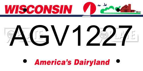 AGV1227 Wisconsin License Plate