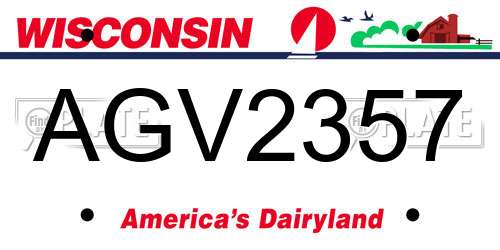 AGV2357 Wisconsin License Plate