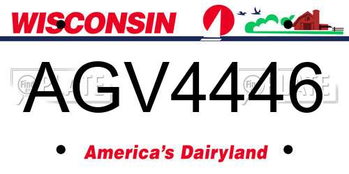 AGV4446 Wisconsin License Plate