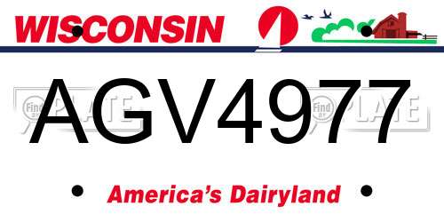 AGV4977 Wisconsin License Plate