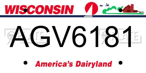 AGV6181 Wisconsin License Plate