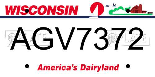 AGV7372 Wisconsin License Plate