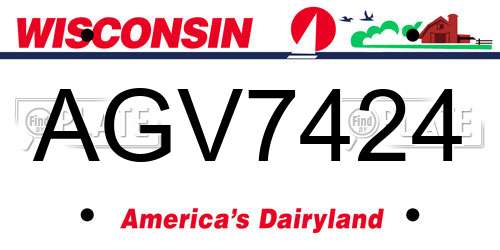 AGV7424 Wisconsin License Plate