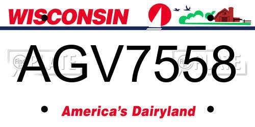 AGV7558 Wisconsin License Plate