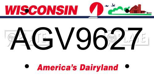 AGV9627 Wisconsin License Plate