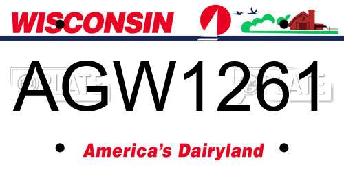 AGW1261 Wisconsin License Plate