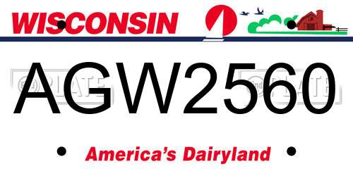AGW2560 Wisconsin License Plate