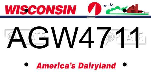 AGW4711 Wisconsin License Plate