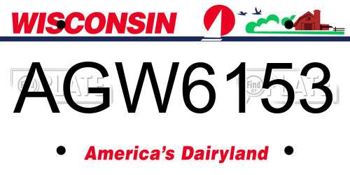 AGW6153 Wisconsin License Plate
