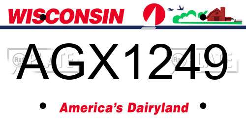 AGX1249 Wisconsin License Plate