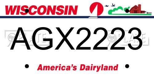 AGX2223 Wisconsin License Plate