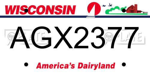 AGX2377 Wisconsin License Plate