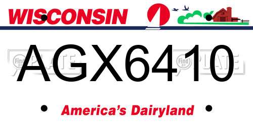AGX6410 Wisconsin License Plate