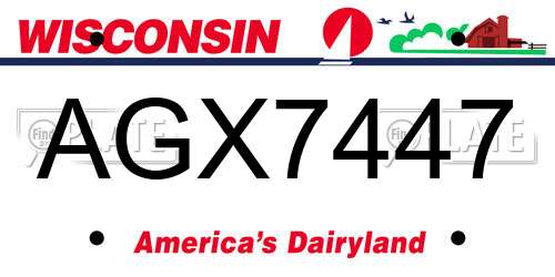 AGX7447 Wisconsin License Plate