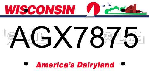 AGX7875 Wisconsin License Plate