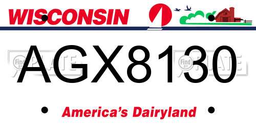 AGX8130 Wisconsin License Plate
