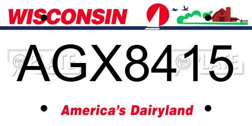 AGX8415 Wisconsin License Plate
