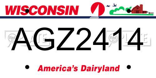 AGZ2414 Wisconsin License Plate