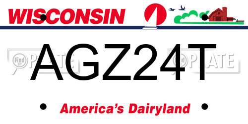 AGZ24T Wisconsin License Plate