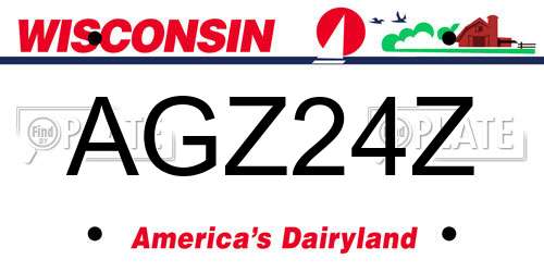 AGZ24Z Wisconsin License Plate