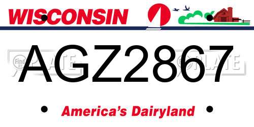 AGZ2867 Wisconsin License Plate