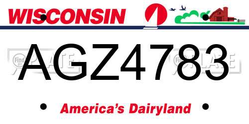 AGZ4783 Wisconsin License Plate
