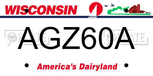 AGZ60A Wisconsin License Plate