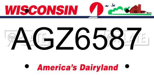 AGZ6587 Wisconsin License Plate