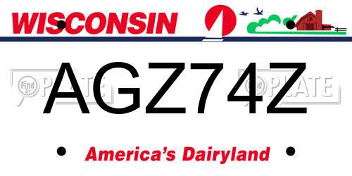 AGZ74Z Wisconsin License Plate